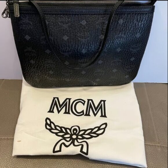 MCM BLACK VISETOS TOTE BAG - Picture 3 of 4